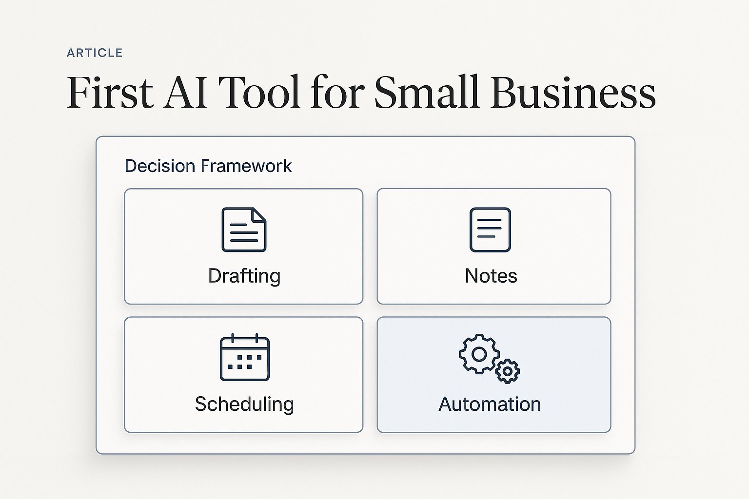 Small business owner choosing the first AI tool to use